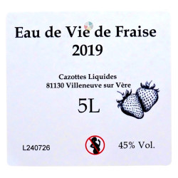 Eau de vie de Fraise 2019 (45%) - Cazottes