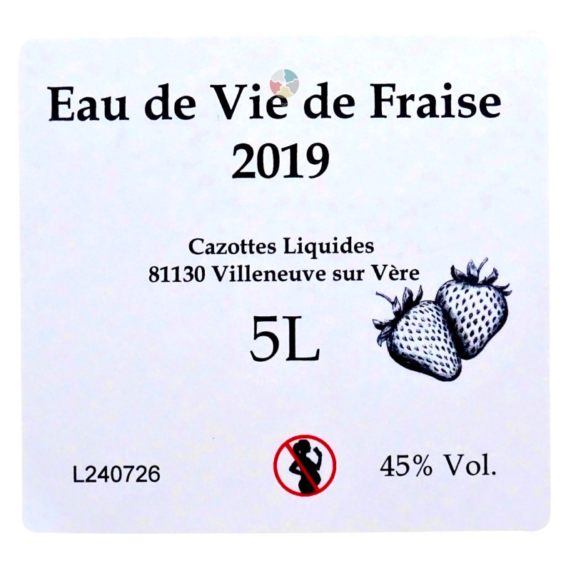 Eau de vie de Fraise 2019 (45%) - Cazottes