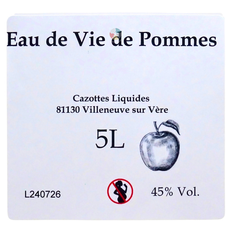 Eau de vie de Pommes (45%) - Cazottes