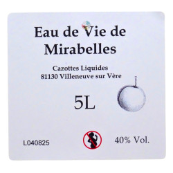 Eau de vie Mirabelle 2011 (40%) - Cazottes