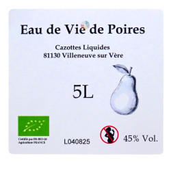 Eau de vie de Poires (45%) - Cazottes