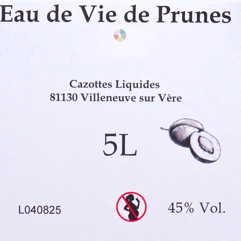 Eau de vie de Prune 2023 (45%) - Cazottes