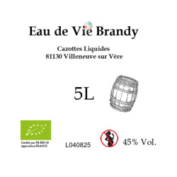 Eau de vie Brandy (45%) - Cazottes